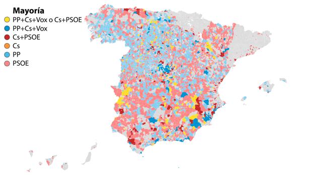 Estos son todos los Ayuntamientos donde Ciudadanos debe decidir si apoyar al PSOE o a la derecha