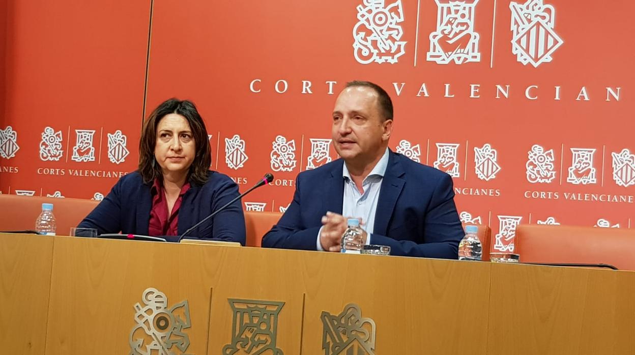 Rosa Pérez y Rubén Martínez Dalmau, en las Cortes Valencianas