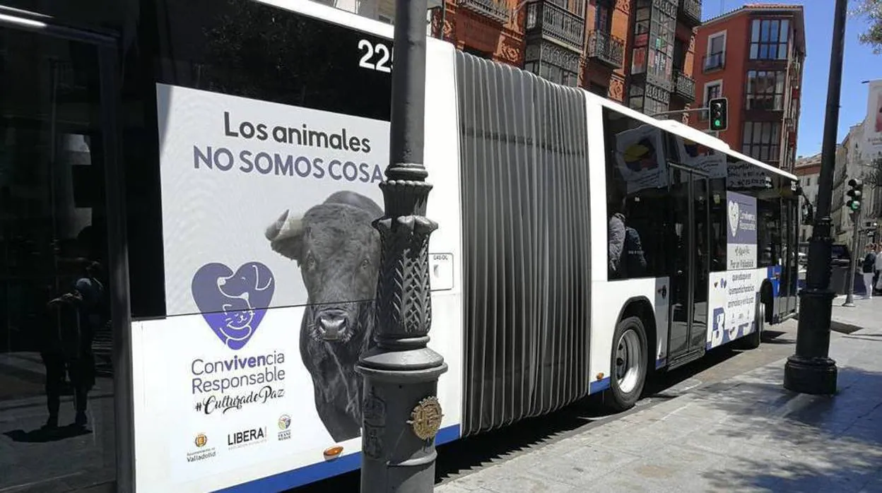 Campaña de la Asociación Libera! en los autobuses de Valladolid