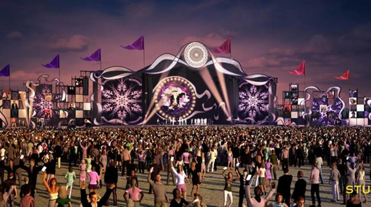 Recreación digital del escenario central que se había diseñano para el Doctor Music Festival
