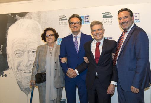 La familia Peláez, en el acto de presentación del documental