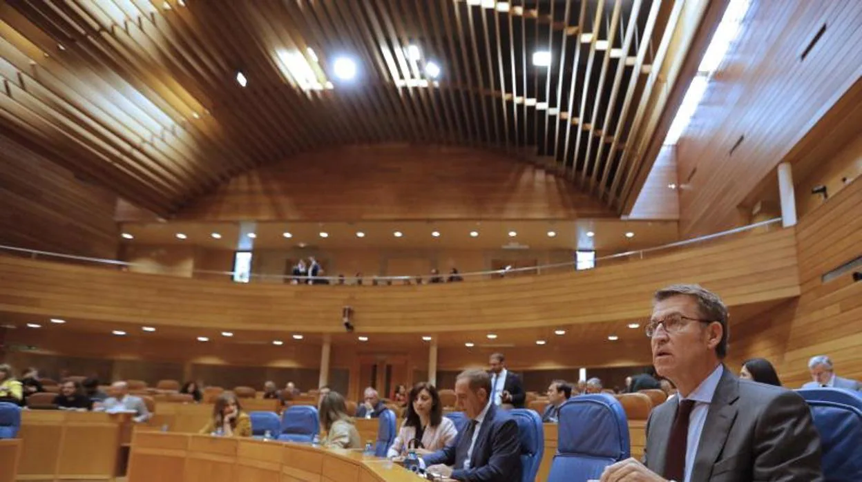 Feijóo, esta mañana en el Parlamento de Galicia
