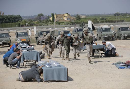 Durante la realización del ejercicio militar en Bétera ante el Rey