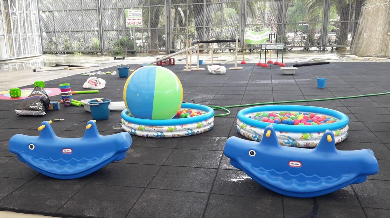 Detalle de algunos de los juegos acuáticos que habrá en el parque