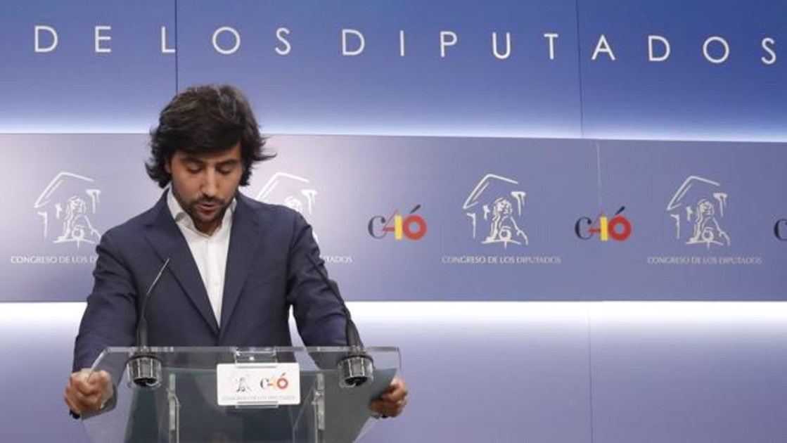 Toni Roldán en la comparecencia que anunciaba que dejaba Ciudadanos