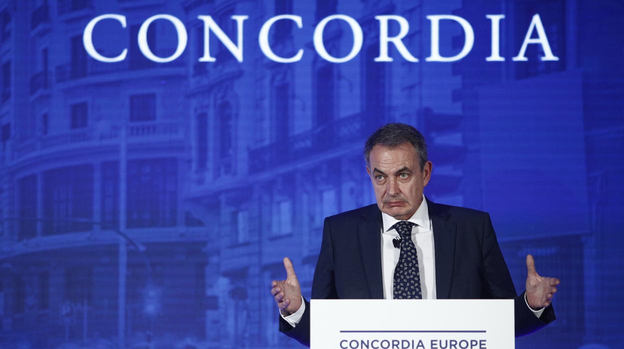 Zapatero, durante su intervención en el foro político Concordia Europe - AmChamSpain Summit