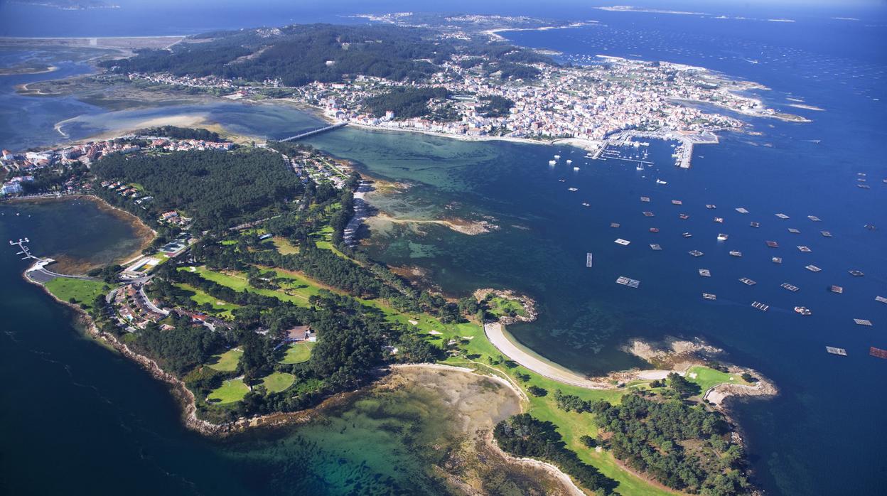 Vista aérea de A Toxa (Pontevedra)