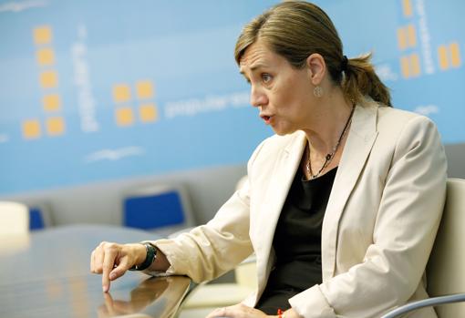 Imagen de Elena Bastidas tomada en la sede del PP valenciano