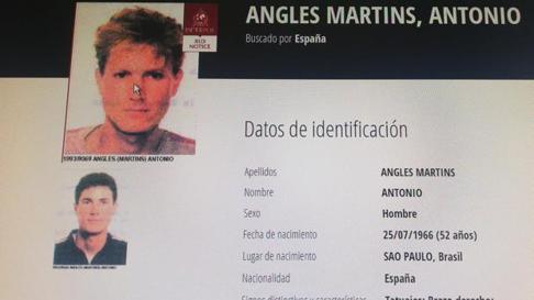 Imagen de la ficha de Antonio Anglés en Interpol