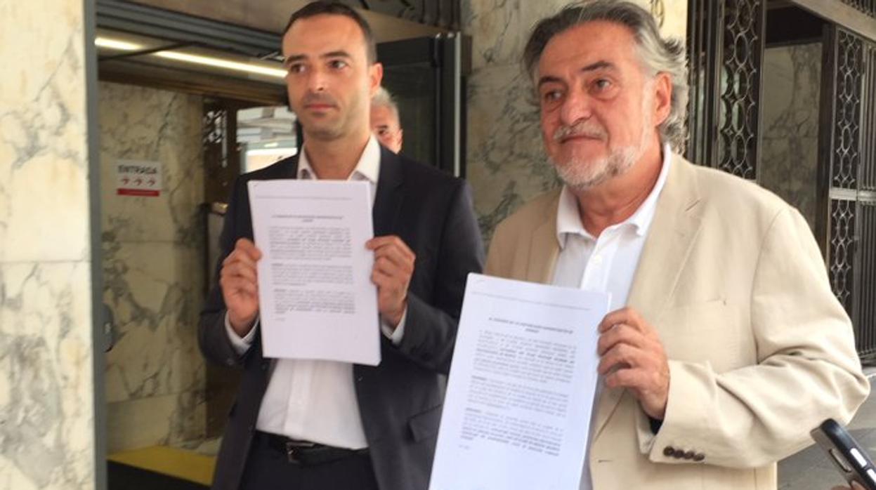 El portavoz socialista en Medio Ambiente, Alfredo González, y el líder del PSOE en el Ayuntamiento, Pepu Hernández