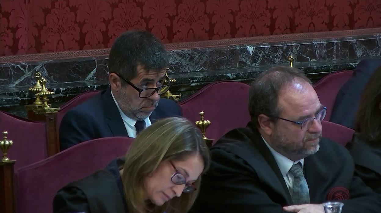 Jordi Sánchez, durante una de las sesiones del juicio en el Tribunal Supremo