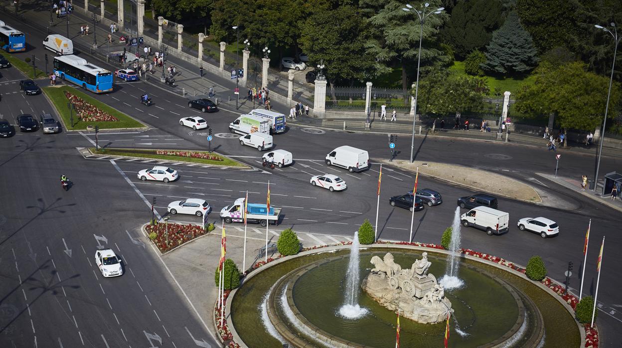 La plaza de Cibeles, vista desde el Ayuntamiento de Madrid