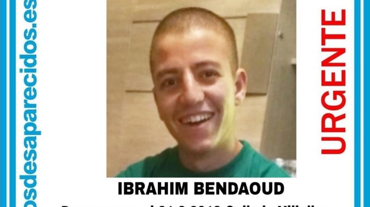 Cartel de Ibrahim Bedaoud, el joven desaparecido en Collado Villalba