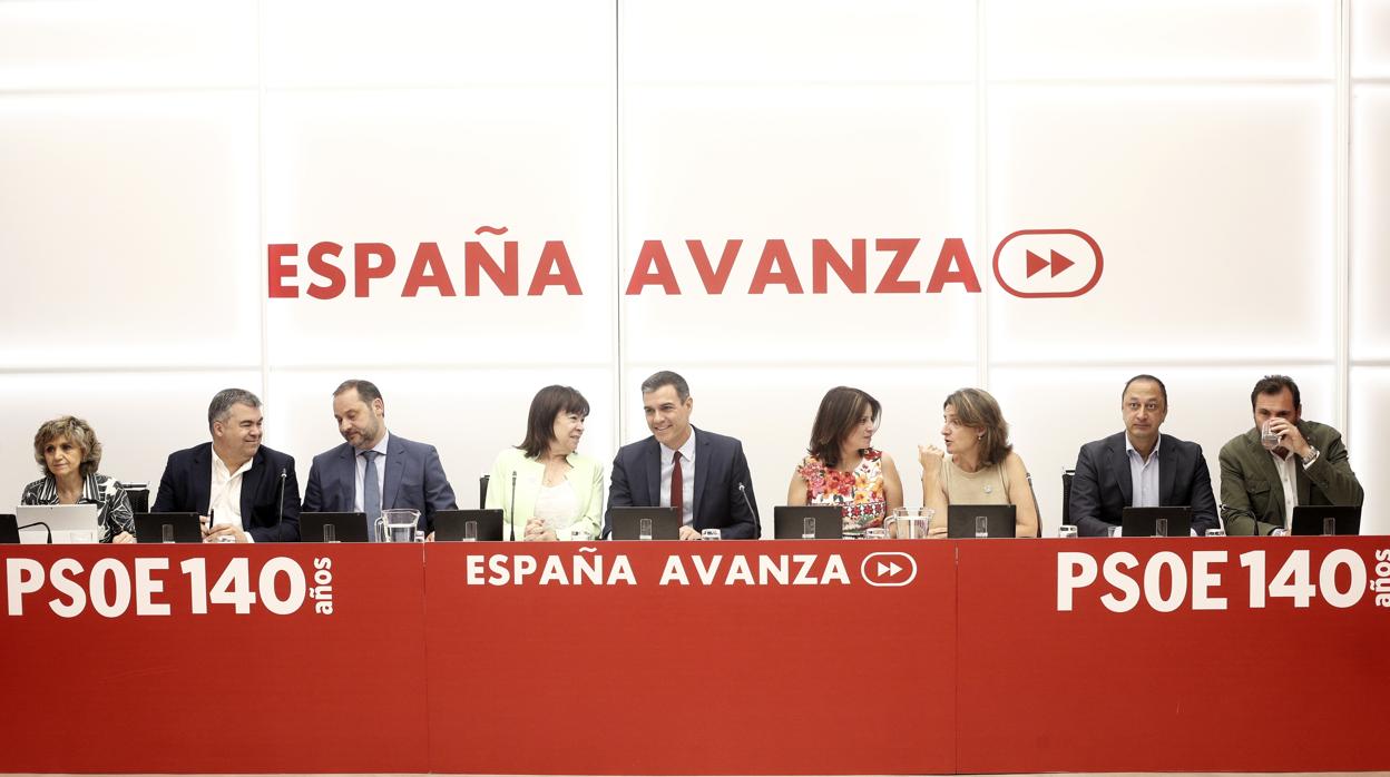 Reunión de la Ejecutiva Federal del PSOE celebrada el 18 de julio en Ferraz