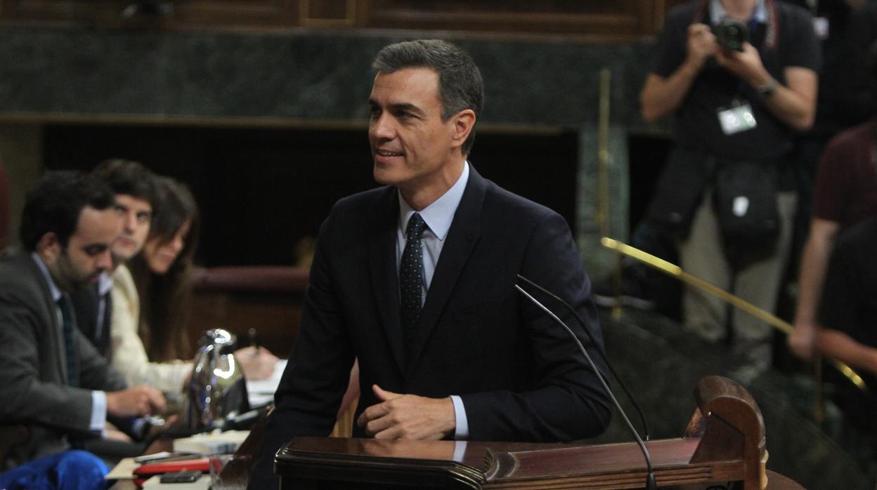 Pedro Sánchez en la jornada de pleno de investidura fallida