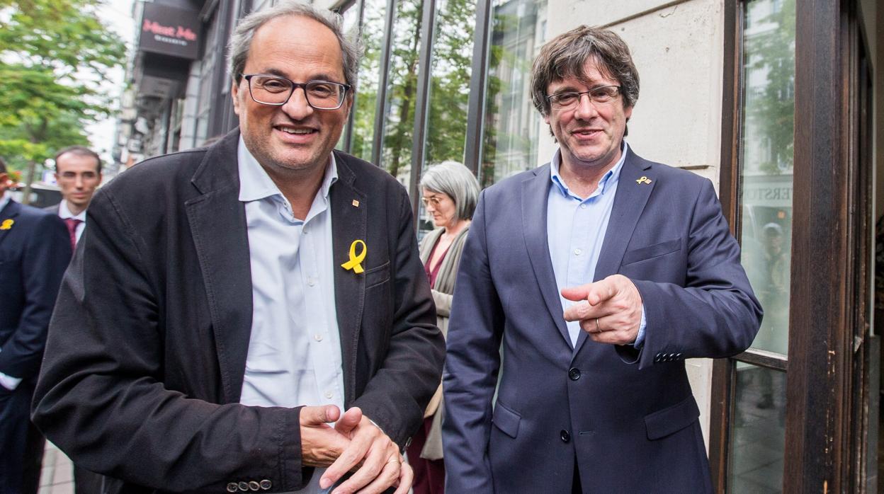 Quim Torra y Carles Puigdemont, en Bélgica