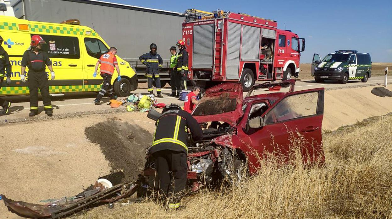 Imagen del accidente en Torrubia (Soria)