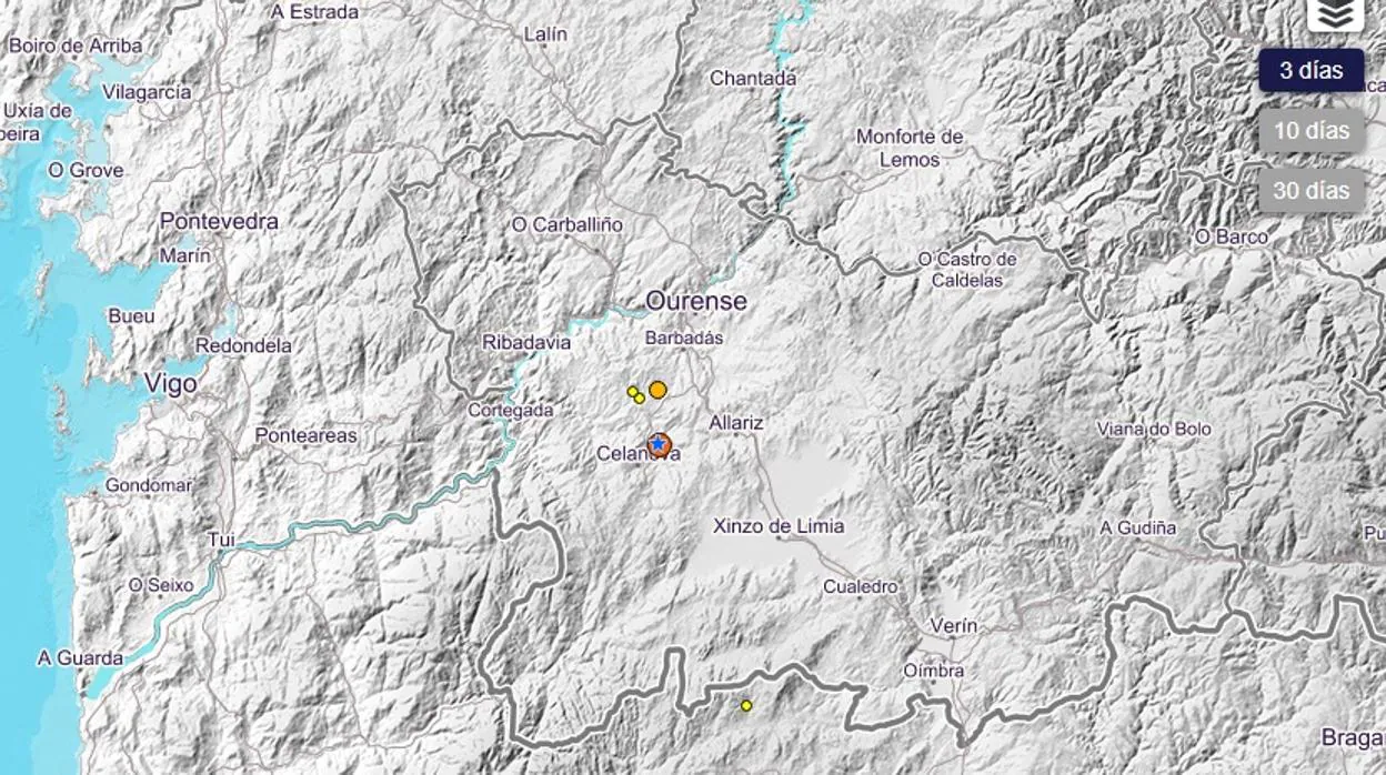 Quinto terremoto en 6 días en Orense: un temblor de 3,4 sacude Celanova