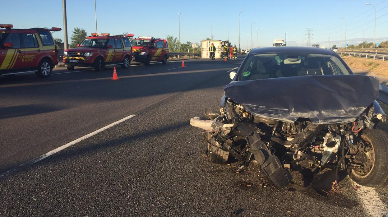 Imagen del coche tras el accidente