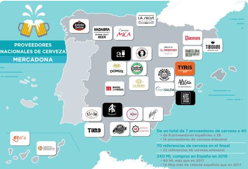 Imagen del mapa de proveedores de cerveza de Mercadona