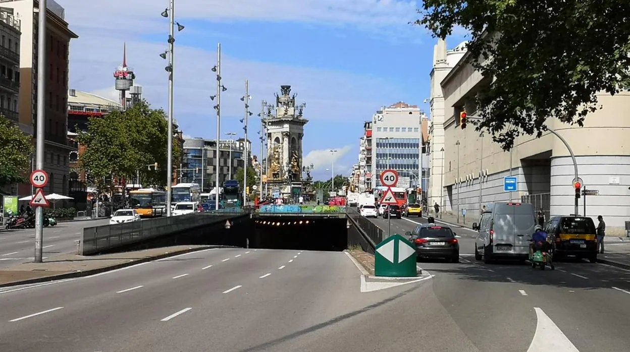 Imagen del túnel de Plaza de Espanya, ubicado en el barrio de Sants