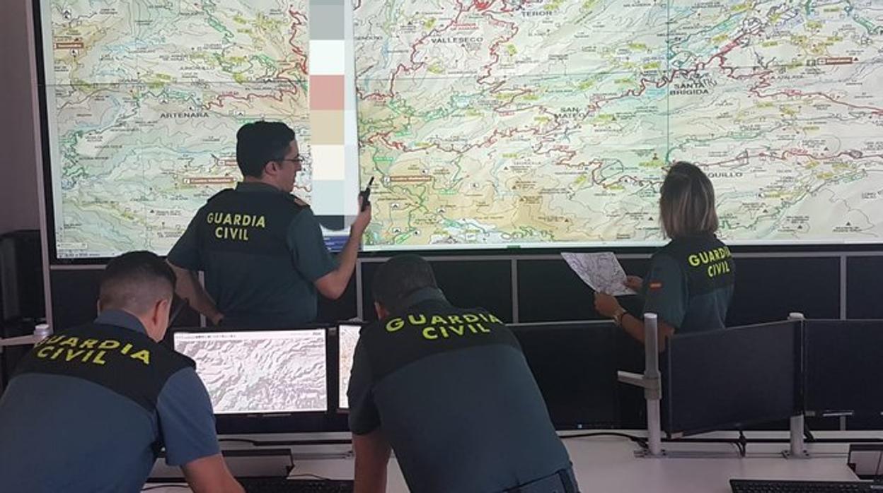 Centro Operativo de Servicios (COS) de la Guardia Civil en Canarias durante el incendio de agosto de Artenara