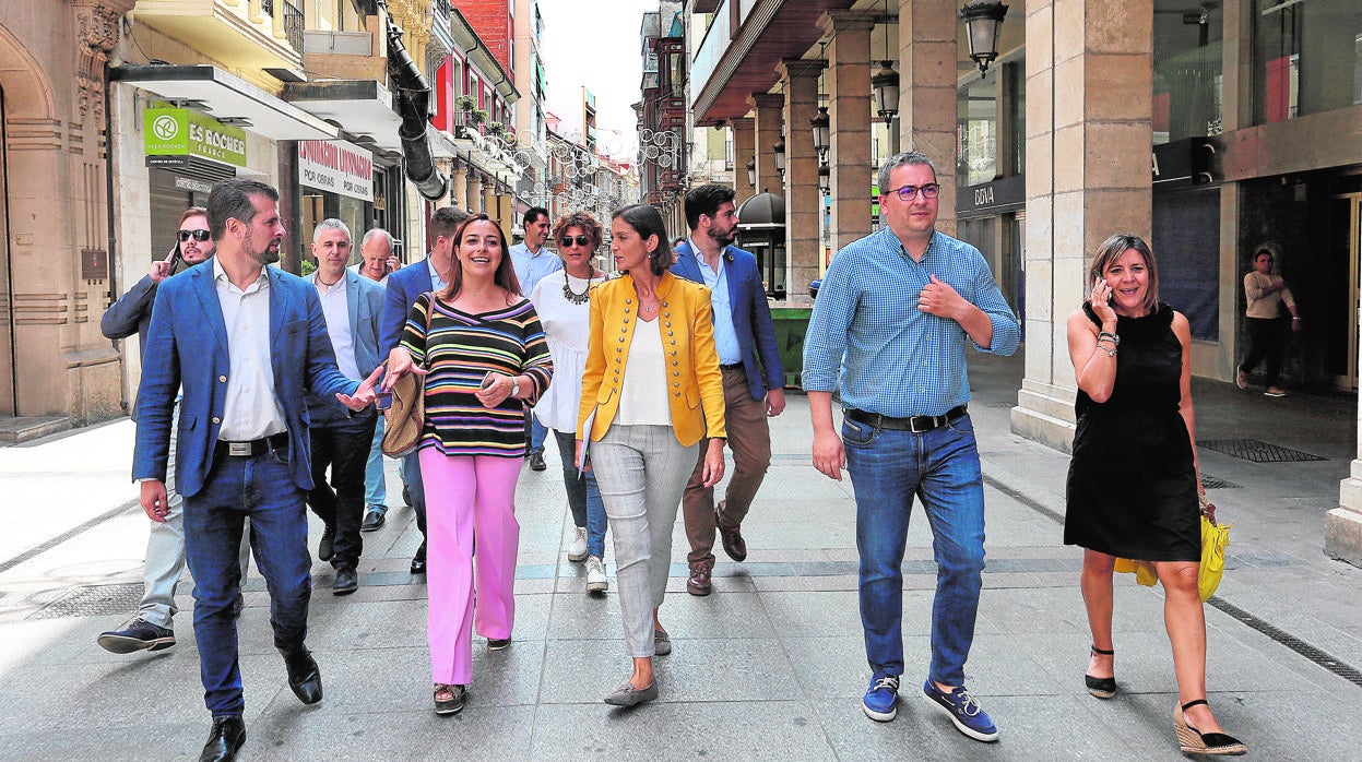 Tudanca, Andrés y Maroto, ayer en Palencia tras la reunión con representantes del sector turístico y hostelero