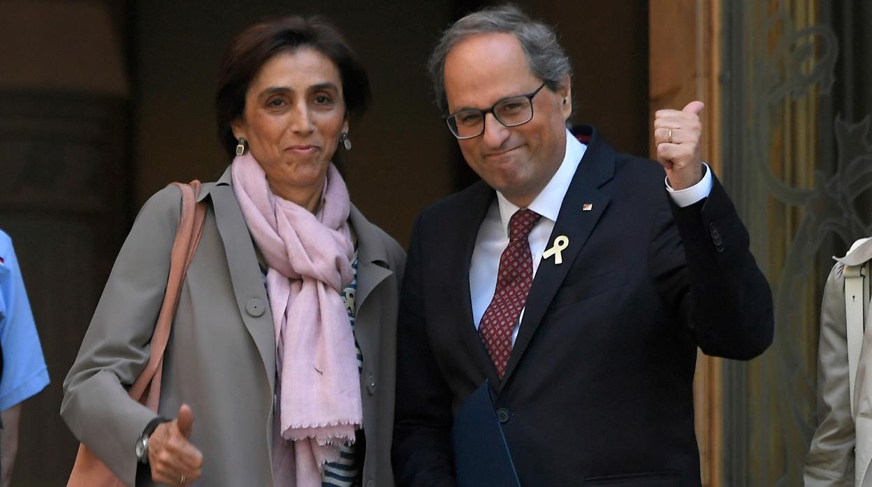 El presidente de la Generalitat, Quim Torra, ante el TSJC, donde declaró el pasado 16 de mayo