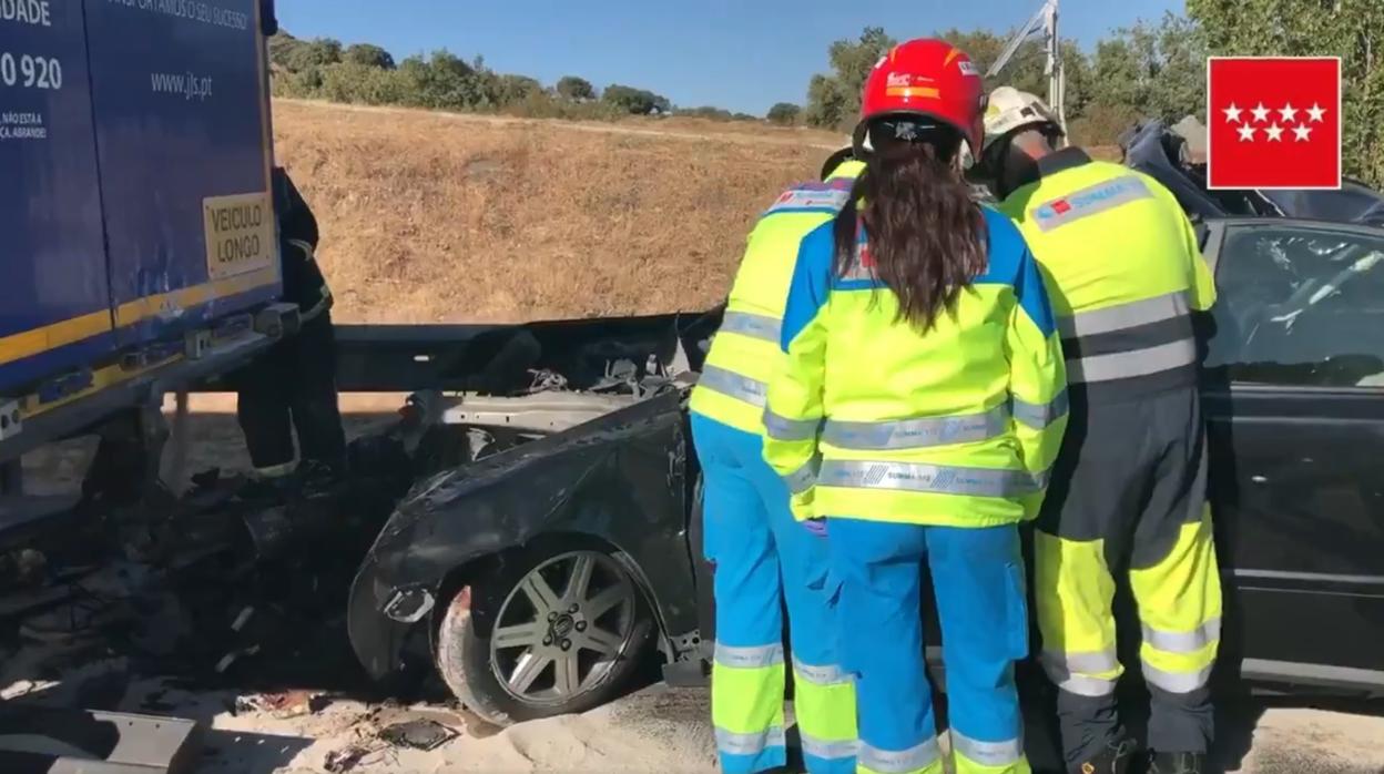 El Summa trabaja en Buitrago de Lozoya tras el accidente