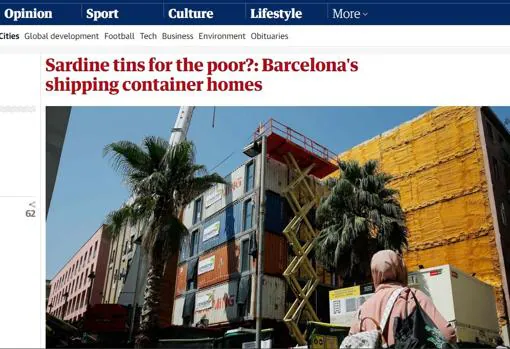Los pisos-contenedor de Colau, criticados por la prensa inglesa de izquierdas: «Latas de sardinas para pobres»