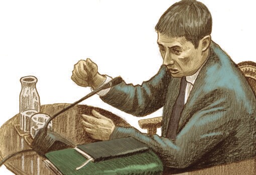 Dibujo de Trapero en su testifical en el juicio al «procés» en el Supremo