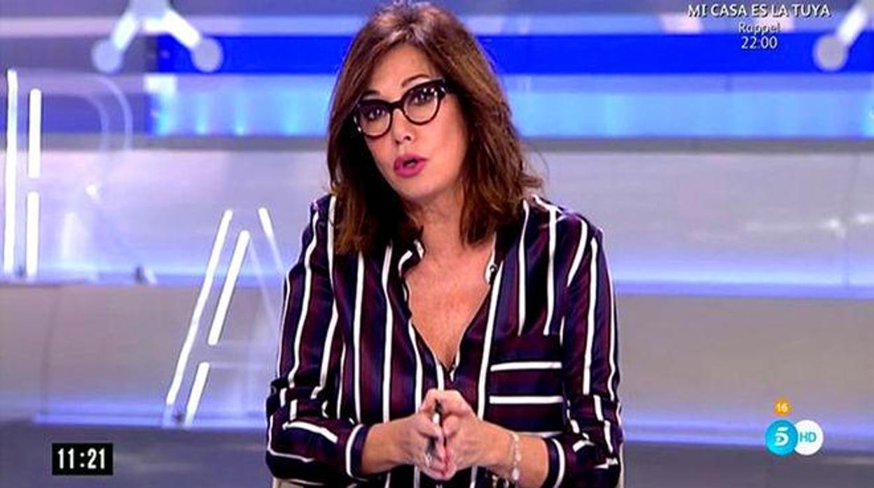 La periodista Ana Rosa Quintana, durante un instante de su programa