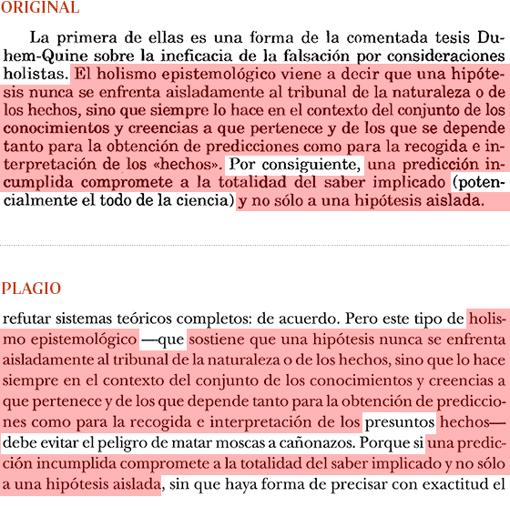 Plagio del manual de Manuel Cruz (pág. 342) a «Razones e intereses», de Carlos Solís (pág. 32)
