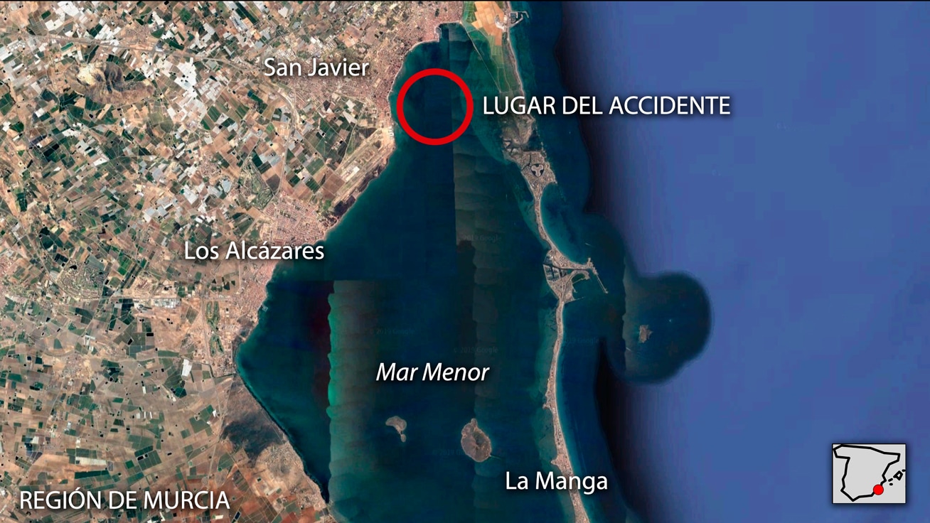 Mueren el instructor y la alumna en un accidente de una avioneta del Ejército del Aire en el Mar Menor