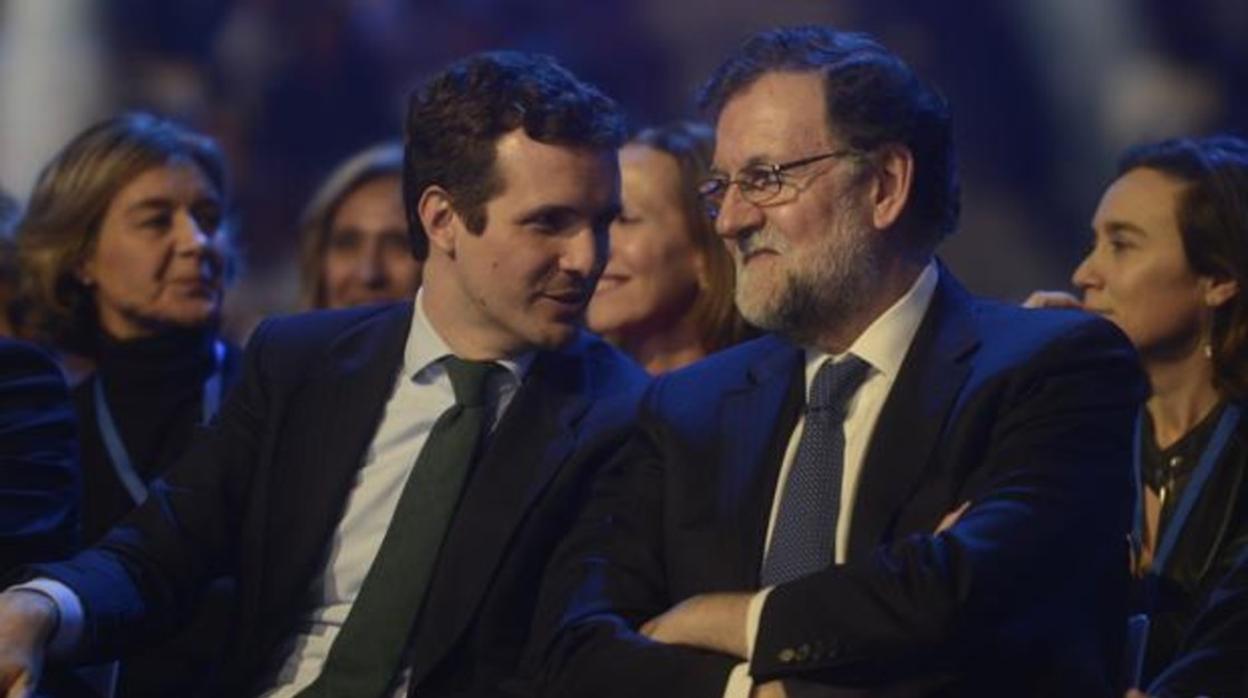 Pablo Casado y Mariano Rajoy, en la última convención nacional del PP