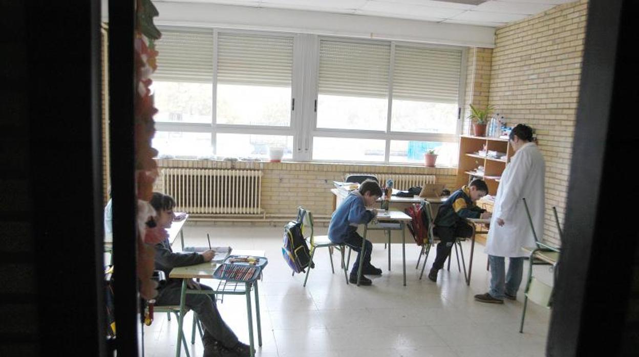 Alumnos en una escuela gallega