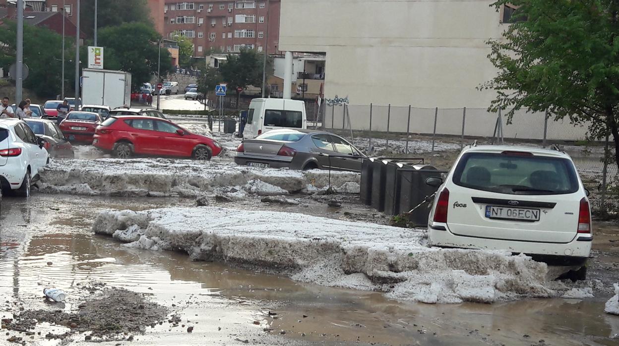 Tormenta de granizo en Arganda el pasado agosto