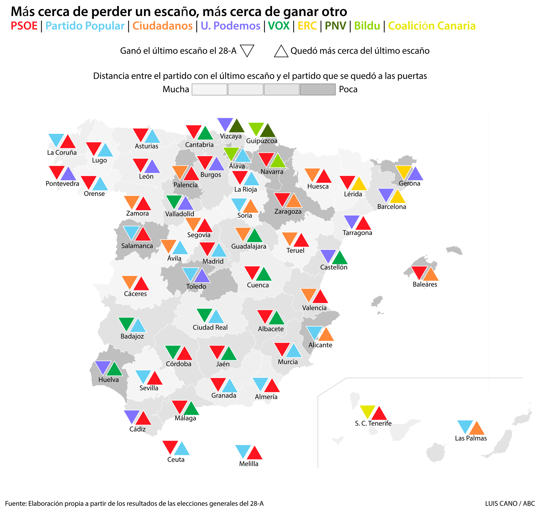 Comprueba cómo influirá si cambias de voto en las elecciones de noviembre, provincia a provincia