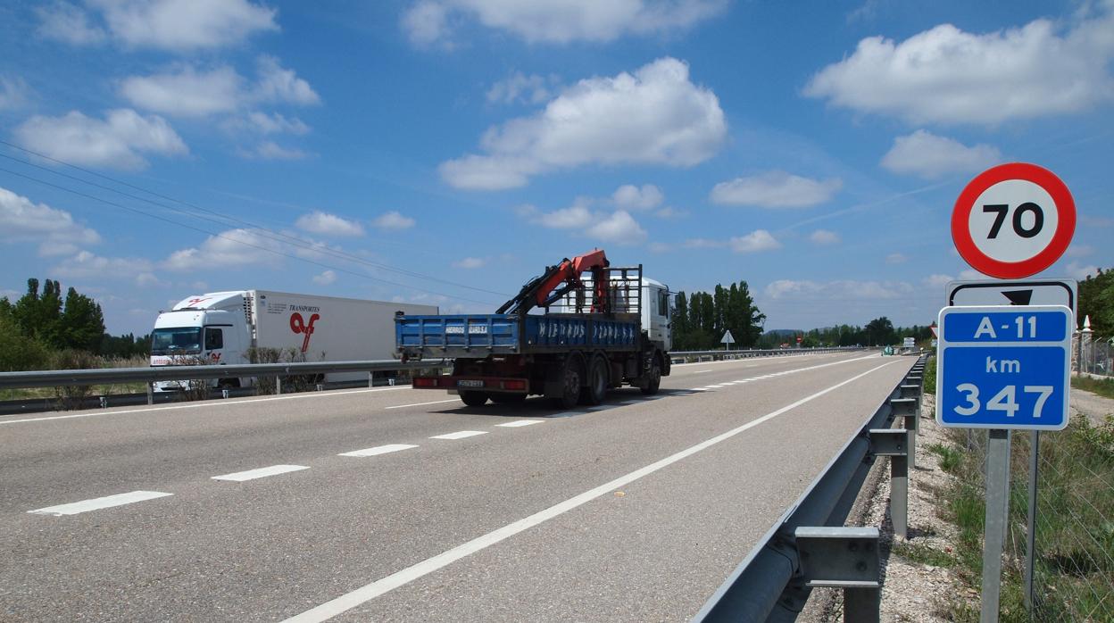 Valbuena de Duero, punto kilométrico donde se unirá la futura autovía A-11 de Soria con la antigua N-122