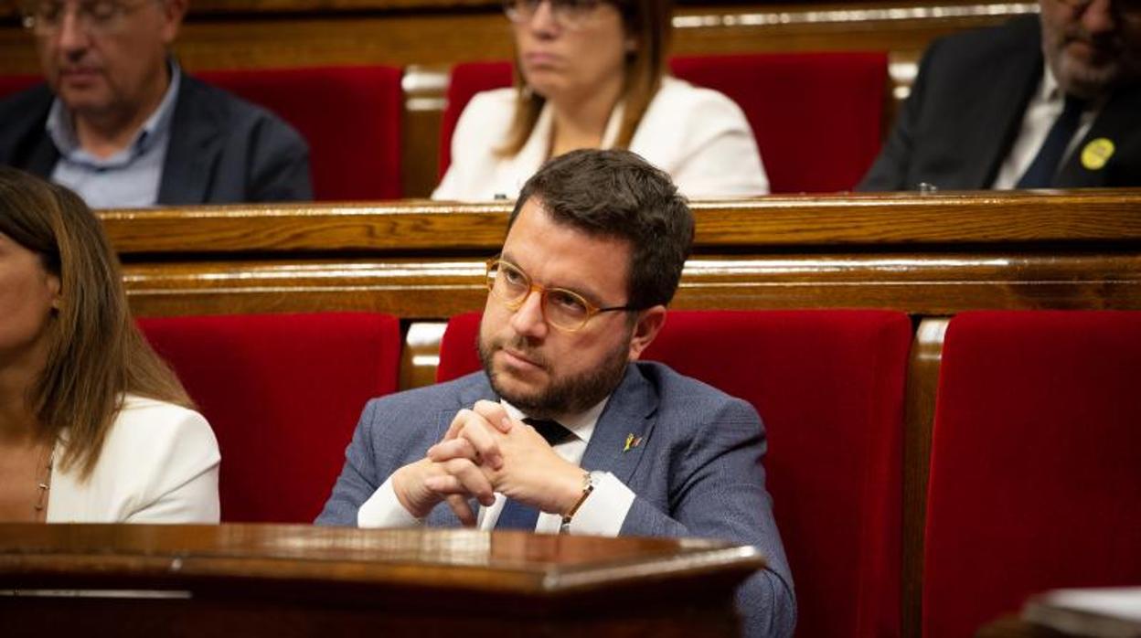 Pere Aragonès, en el Parlament