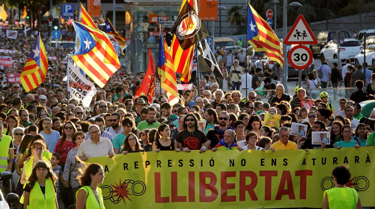 Manifestación de los CDR en Cataluña
