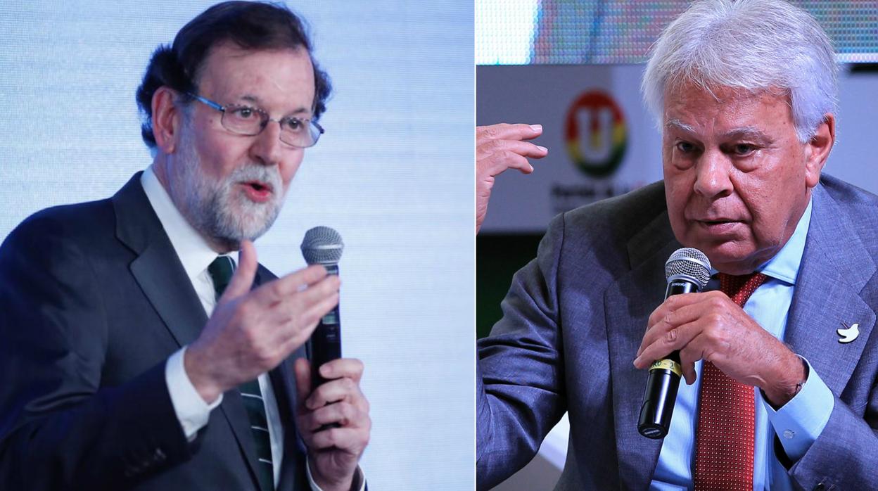 Los expresidentes Mariano Rajoy y Felipe González