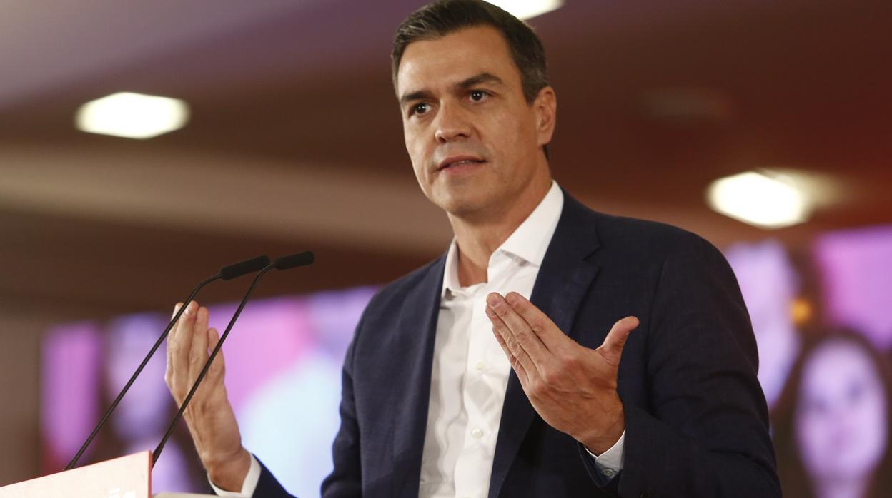 El presidente del Gobierno en funciones, Pedro Sánchez, en un acto en Granada