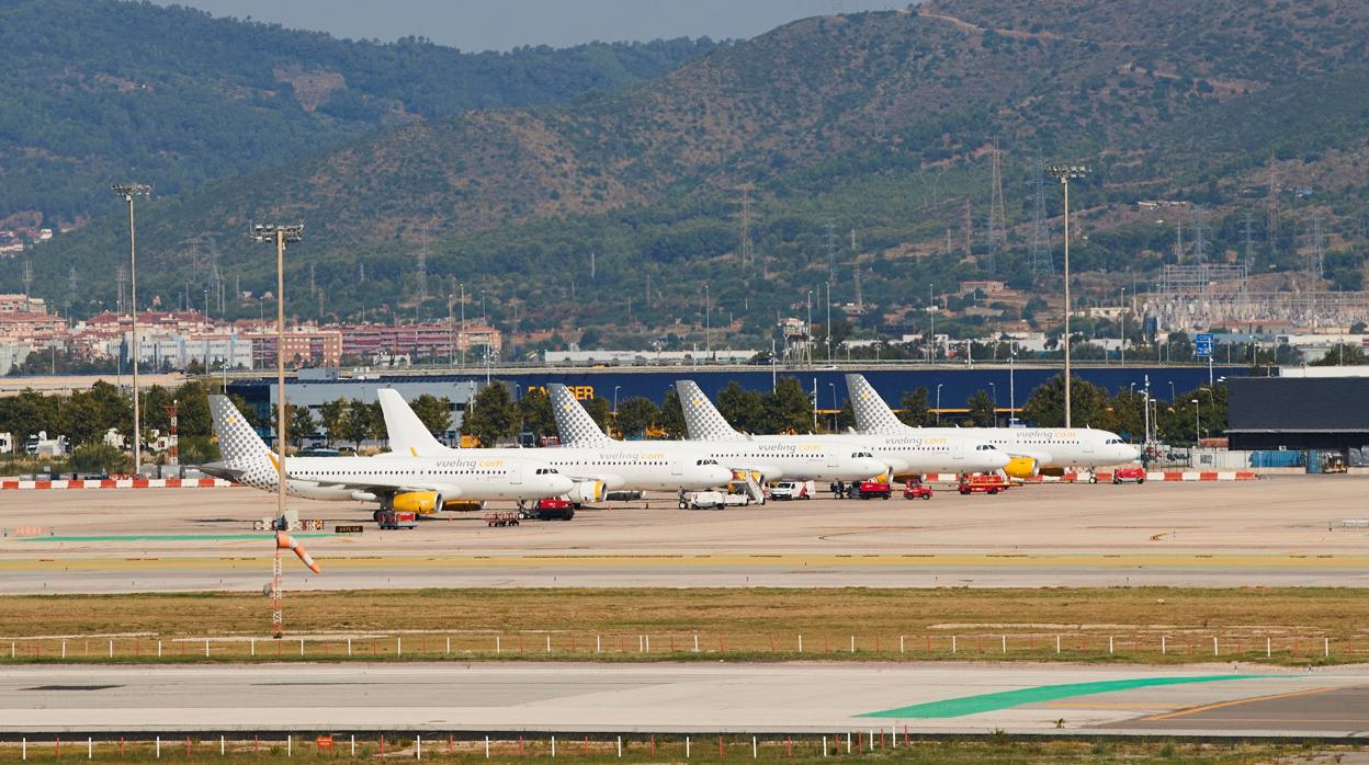 Aviones en el aeropuerto barcelonés de El Prat