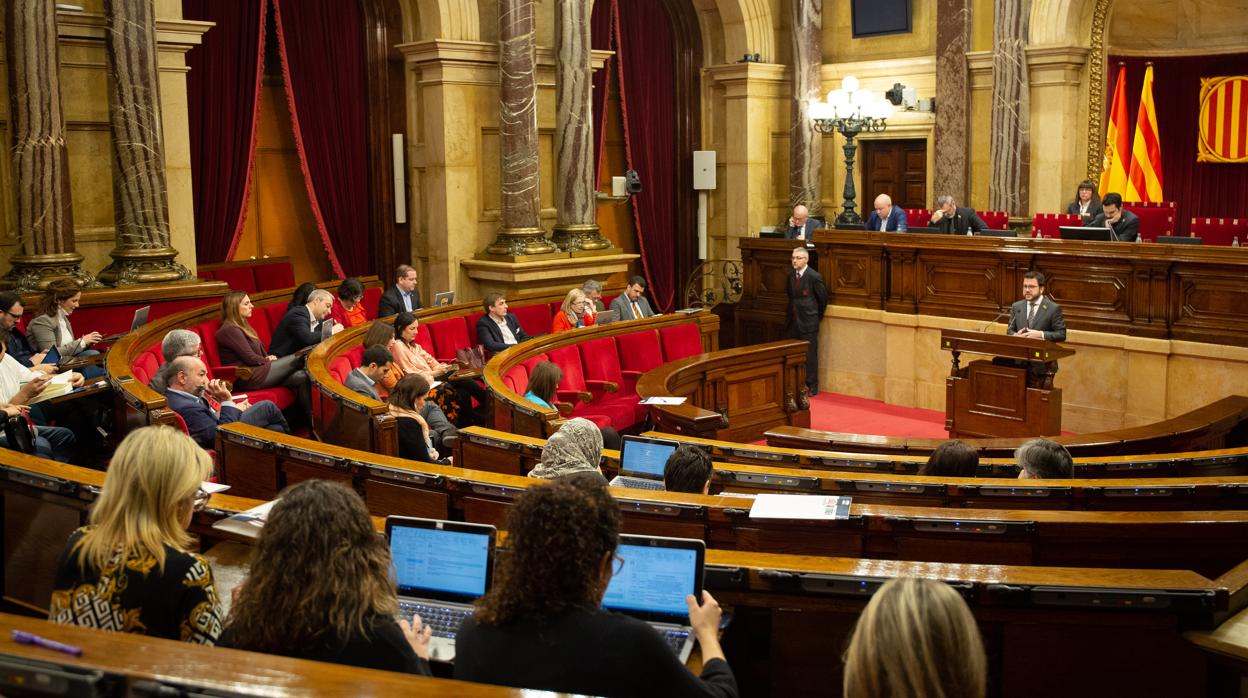 El Parlament de Cataluña, durante un pleno