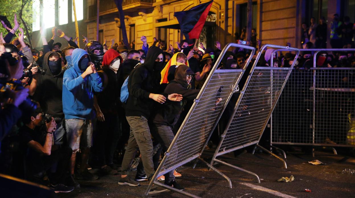 Protestas de esta noche en Barcelona