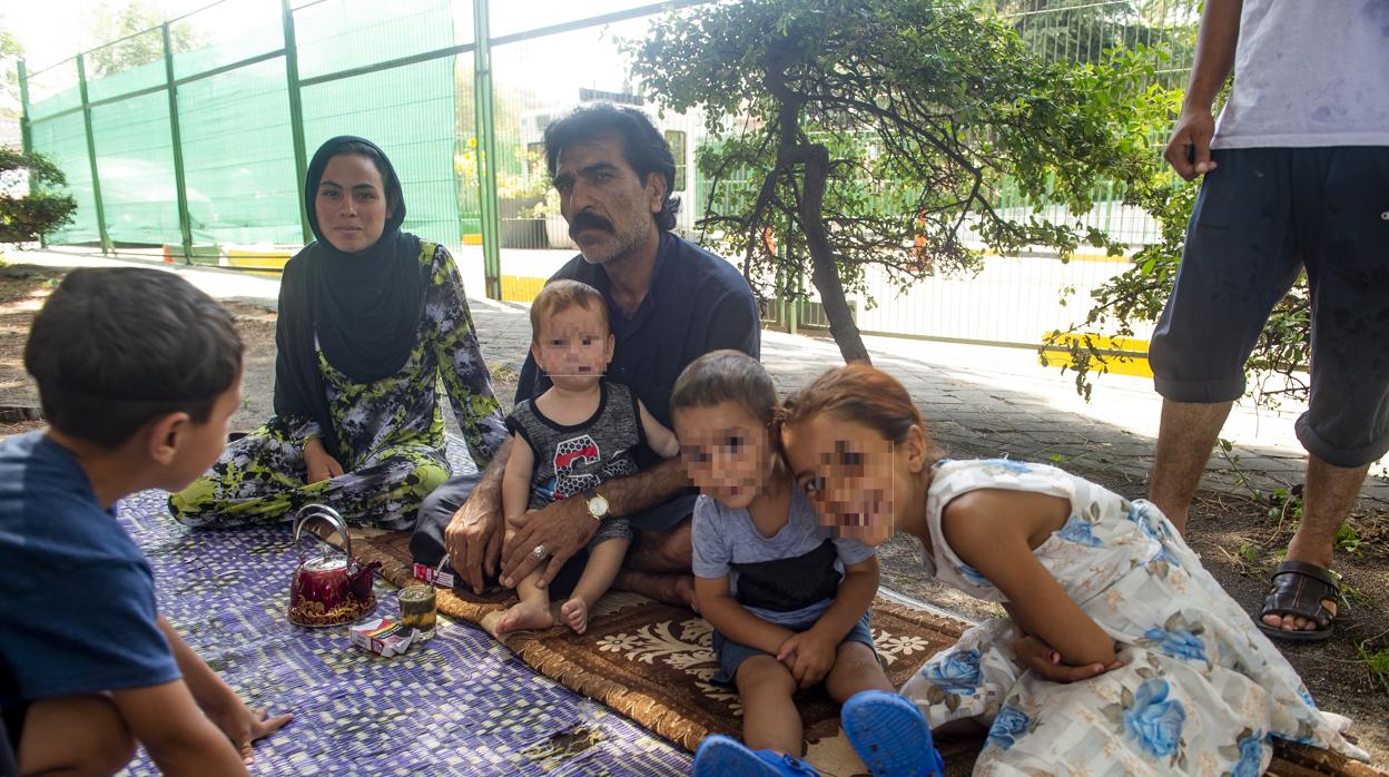 Familia de refugiados sirios, en Madrid