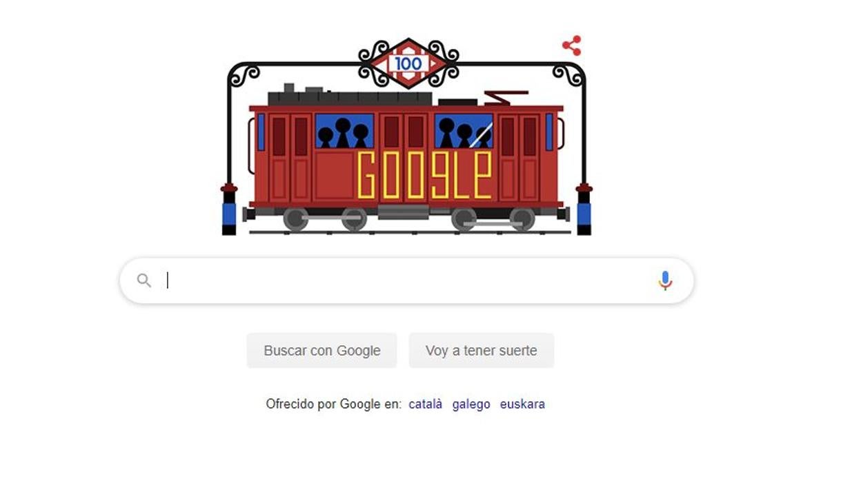 Doodle que celebra el aniversario de Metro de Madrid