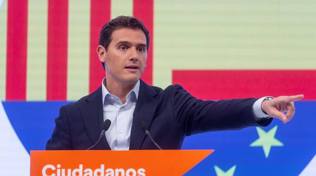 El líder de Ciudadanos, en una rueda de prensa en la sede nacional del partido