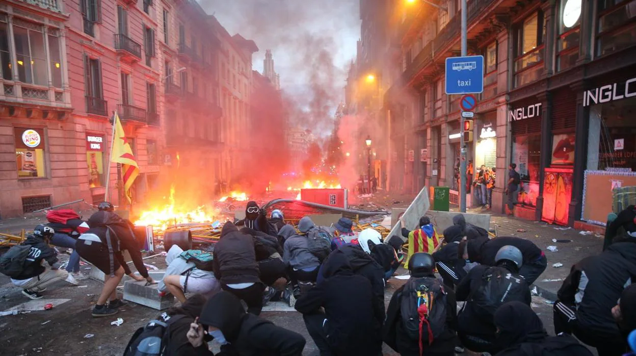 Altercados violentos en Barcelona el jueves